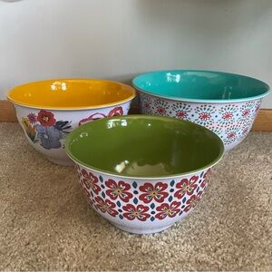 Pioneer Woman Floral Mixing Bowls Trio with Lids